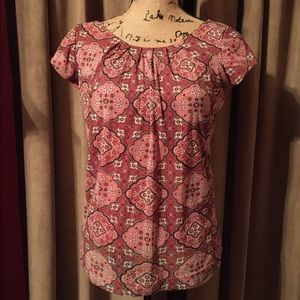 NY & Co. Short Short Sleeve Blouse with Lining